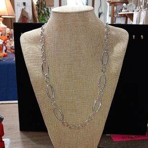 Trifari Silver Oval Link Necklace